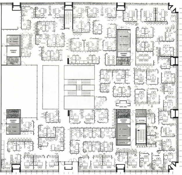 Plan d'un OpenSpace (sur 4 niveaux)