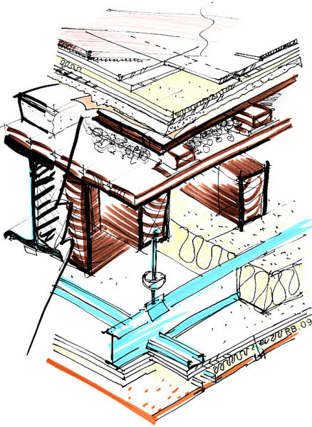 étude pour le plancher d'une salle particulière (mouvements adultes)